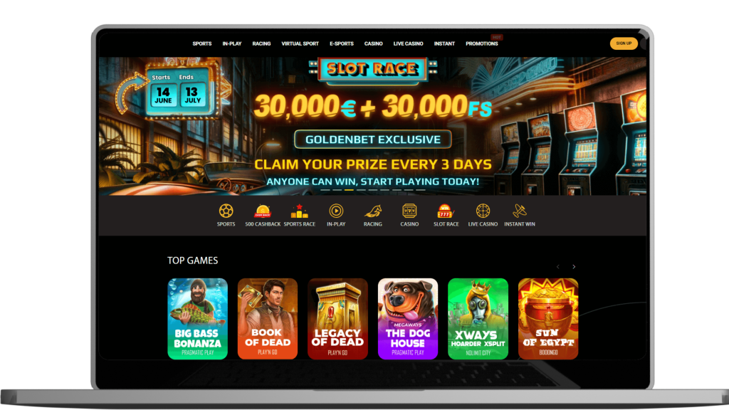 GoldenBet Casino - Welcoming Bonus of 100% Up to £500